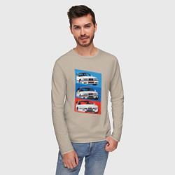 Лонгслив хлопковый мужской BMW cars, цвет: миндальный — фото 2