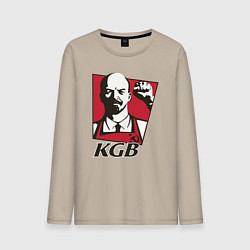 Лонгслив хлопковый мужской KGB Lenin, цвет: миндальный