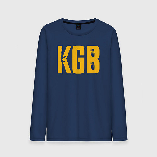 Мужской лонгслив KGB / Тёмно-синий – фото 1