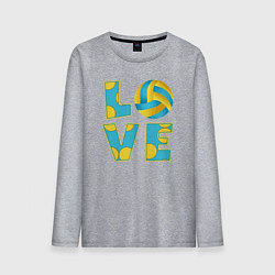 Лонгслив хлопковый мужской Volleyball love, цвет: меланж