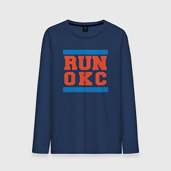 Лонгслив хлопковый мужской Run Oklahoma City Thunder, цвет: тёмно-синий