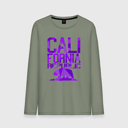 Лонгслив хлопковый мужской Штат Калифорния, цвет: авокадо