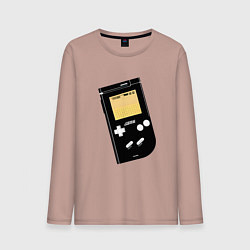 Лонгслив хлопковый мужской Игровая приставка Nintendo, цвет: пыльно-розовый