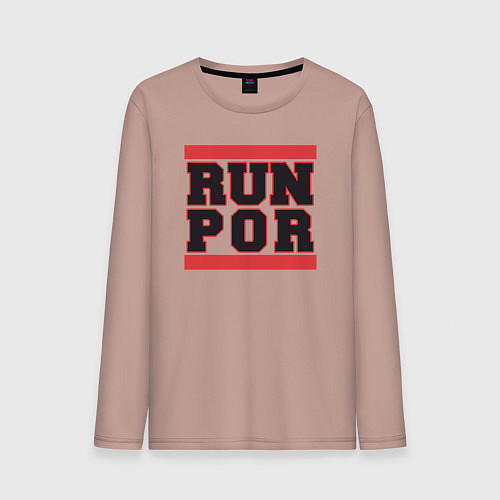Мужской лонгслив Run Portland Trail Blazers / Пыльно-розовый – фото 1