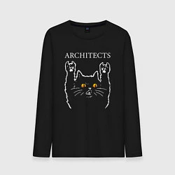 Лонгслив хлопковый мужской Architects rock cat, цвет: черный