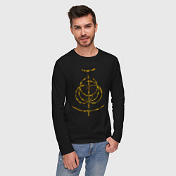 Лонгслив хлопковый мужской Elden Ring logo, цвет: черный — фото 2