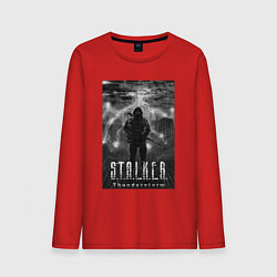 Лонгслив хлопковый мужской Stalker thunderstorm, цвет: красный