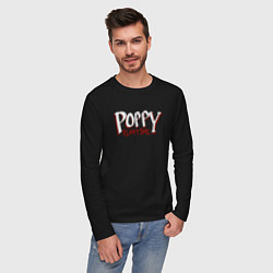 Лонгслив хлопковый мужской Poppy Playtime лого, цвет: черный — фото 2