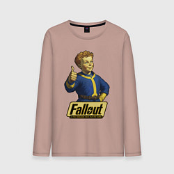 Лонгслив хлопковый мужской Real vault boy, цвет: пыльно-розовый