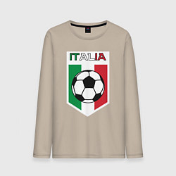 Лонгслив хлопковый мужской Футбол Италии, цвет: миндальный