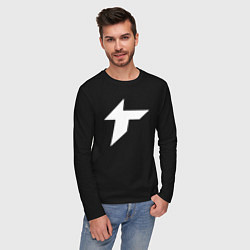 Лонгслив хлопковый мужской Thunder awaken logo, цвет: черный — фото 2