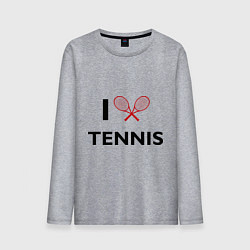 Лонгслив хлопковый мужской I Love Tennis цвета меланж — фото 1