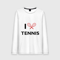 Лонгслив хлопковый мужской I Love Tennis, цвет: белый