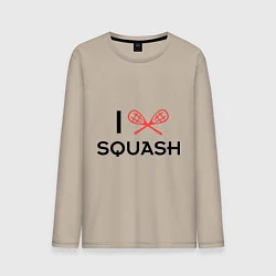 Лонгслив хлопковый мужской I Love Squash, цвет: миндальный