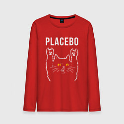 Лонгслив хлопковый мужской Placebo rock cat, цвет: красный