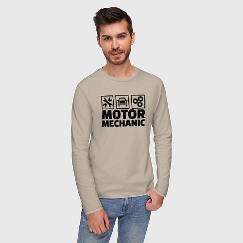 Мужской лонгслив Mechanic / Миндальный – фото 3