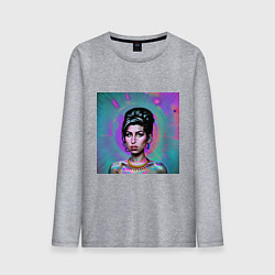 Лонгслив хлопковый мужской Amy Winehouse Great Glitch Art, цвет: меланж