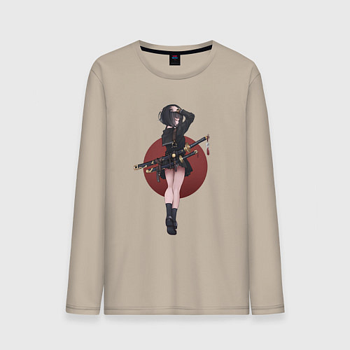 Мужской лонгслив Аниме девочка онна-бугэйся / Миндальный – фото 1