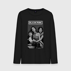 Лонгслив хлопковый мужской Blackpink black and white, цвет: черный