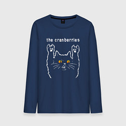 Лонгслив хлопковый мужской The Cranberries rock cat, цвет: тёмно-синий