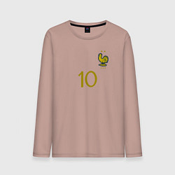 Лонгслив хлопковый мужской Килиан Мбаппе ЧМ 2022 сборная Франции, цвет: пыльно-розовый