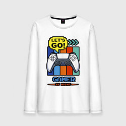 Лонгслив хлопковый мужской Gamer by night, цвет: белый