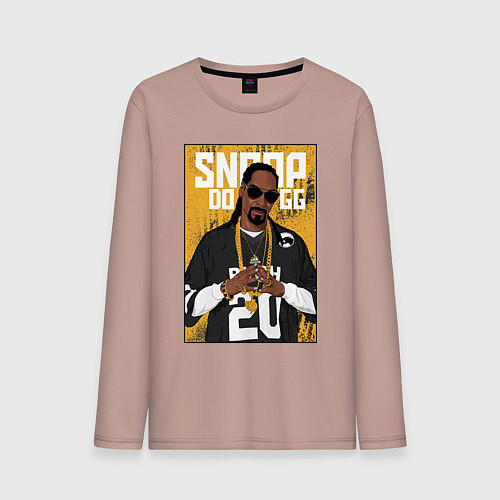 Мужской лонгслив Snoop dogg с цепями / Пыльно-розовый – фото 1