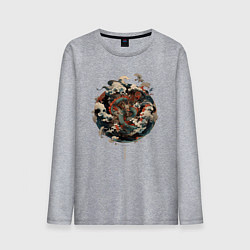 Лонгслив хлопковый мужской Power of the Dragon god, цвет: меланж