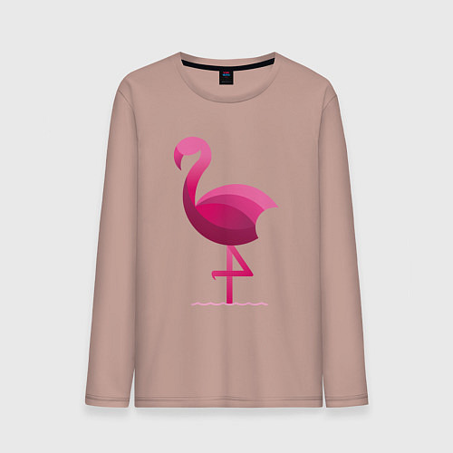 Мужской лонгслив Фламинго минималистичный / Пыльно-розовый – фото 1