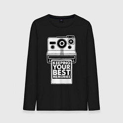 Лонгслив хлопковый мужской Polaroid best memories, цвет: черный