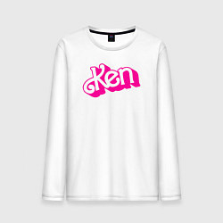 Лонгслив хлопковый мужской Логотип розовый Кен, цвет: белый