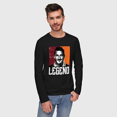 Мужской лонгслив Тотти легенда / Черный – фото 3