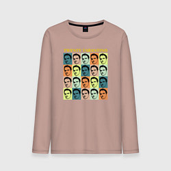 Лонгслив хлопковый мужской Twenty Tarantino, цвет: пыльно-розовый
