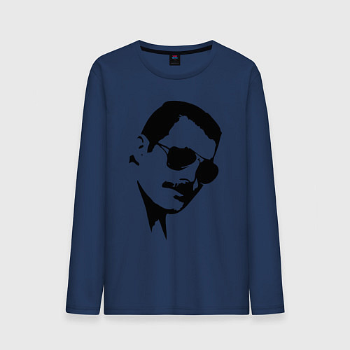Мужской лонгслив Queen head / Тёмно-синий – фото 1