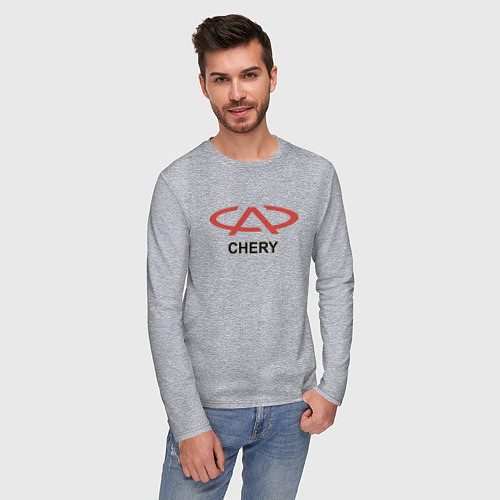 Мужской лонгслив Chery Logo / Меланж – фото 3