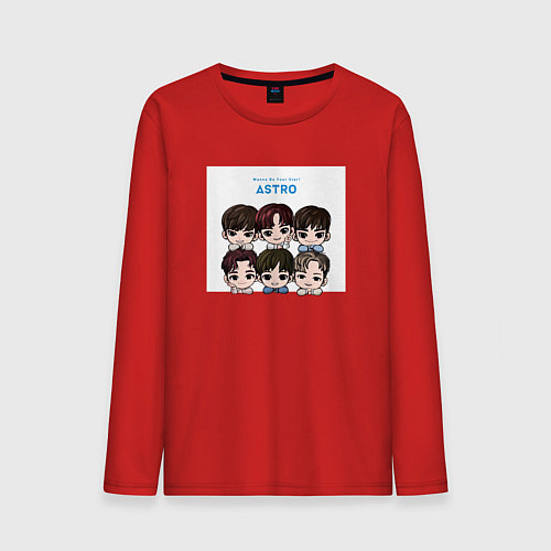 Мужской лонгслив Чиби Астро / Красный – фото 1