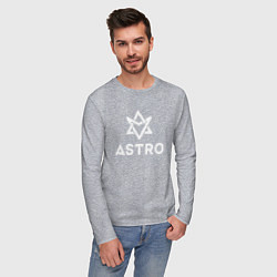 Лонгслив хлопковый мужской Astro logo, цвет: меланж — фото 2