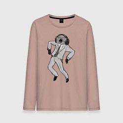 Лонгслив хлопковый мужской Camera man, цвет: пыльно-розовый