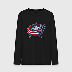Лонгслив хлопковый мужской Columbus blue jackets - hockey team - emblem, цвет: черный
