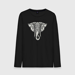 Лонгслив хлопковый мужской India elephant, цвет: черный