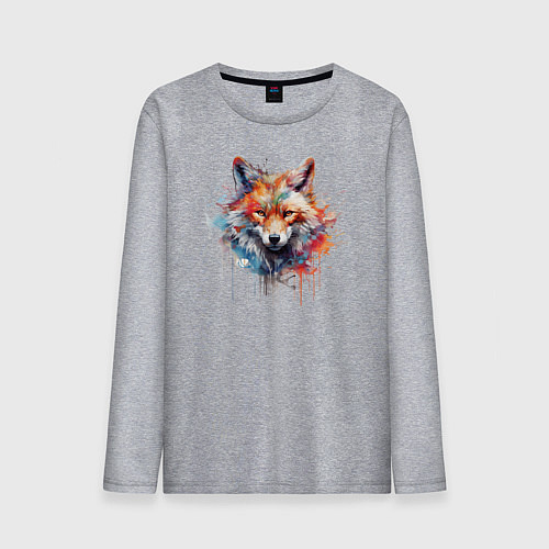 Мужской лонгслив Граффити с лисой / Меланж – фото 1