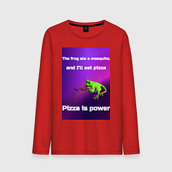 Лонгслив хлопковый мужской Pizza is power, цвет: красный