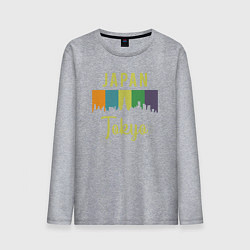Лонгслив хлопковый мужской Токио Япония, цвет: меланж