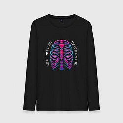 Лонгслив хлопковый мужской Breathe forever, цвет: черный