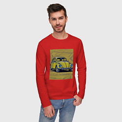 Лонгслив хлопковый мужской Авто Жук, цвет: красный — фото 2