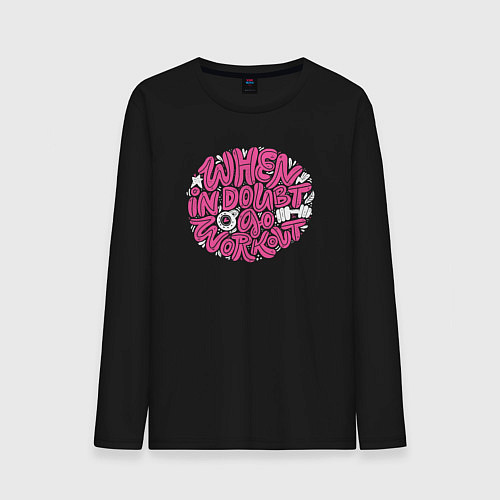 Мужской лонгслив Когда сомневаешься иди на тренировку / Черный – фото 1