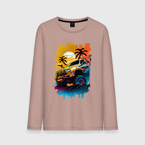 Мужской лонгслив Монстр трак / Пыльно-розовый – фото 1