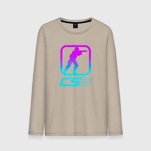 Мужской лонгслив КС 2 неоновый / Миндальный – фото 1