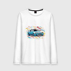 Лонгслив хлопковый мужской Nissan Skyline R32 GTR, цвет: белый