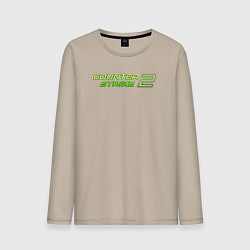Мужской лонгслив Counter strike 2 green logo